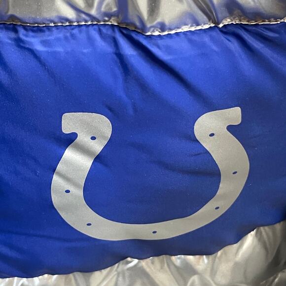 Indianapolis Colts G-III 4Her By Carl Banks Silver Metallic Puffer Jacket - Picture 2 of 8